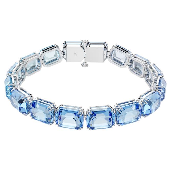 Swarovski Millenia Octagon Cut Tennis Bracelet, Blue Color Gradient and Rhodium Plated