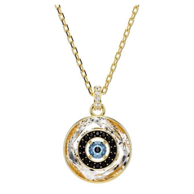 Swarovski Symbolica Evil Eye Small Pendant Necklace, Multicolored and Yellow Gold Tone Plated