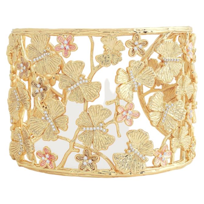 Anabel Aram Jewelry Butterfly Cuff Bracelet, Yellow Gold Plated