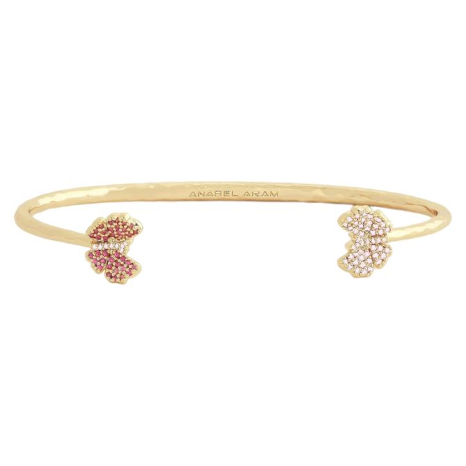 Anabel Aram Jewelry Butterfly Pave Bangle, Pink