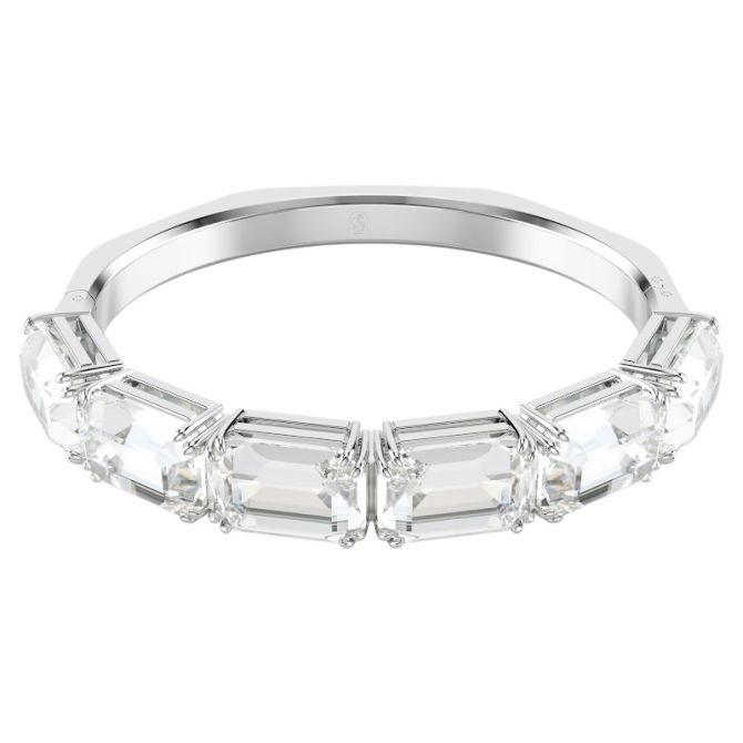 Swarovski Millenia Octagon Cut Large Bangle Bracelet, White and Rhodium Plated