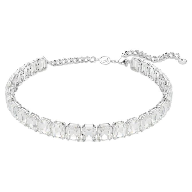 Swarovski Millenia Octagon Cut Choker, White and Rhodium Plated