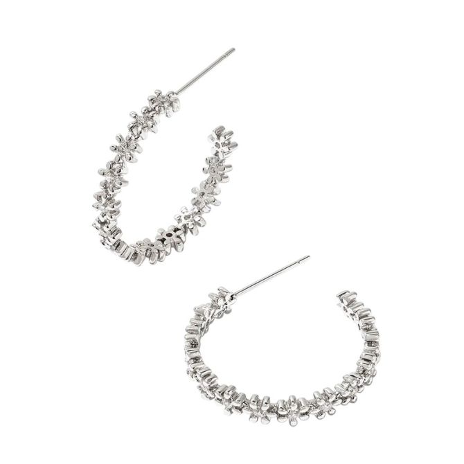 Kendra Scott Bright Silver Tone Nydia Hoop Earrings