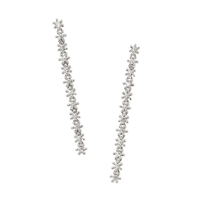 Kendra Scott Bright Silver Tone Nydia Linear Earrings