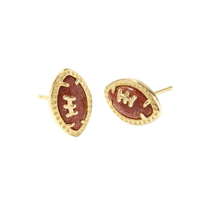 Kendra Scott Yellow Gold Tone Football Stud Earrings