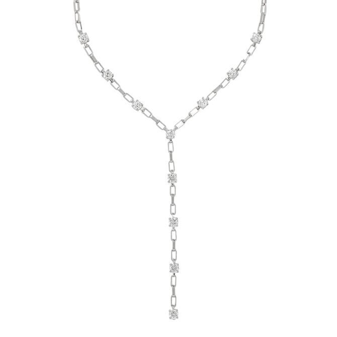 Kendra Scott Lexi Silver Tone Y Crystal Necklace