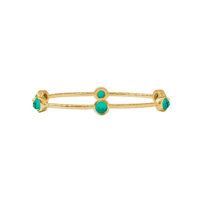 Julie Vos Medium Milano Luxe Bangle, Iridescent Emerald Green