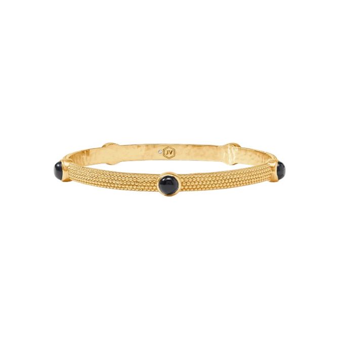 Julie Vos Medium Cabochon Bangle, Obsidian Black