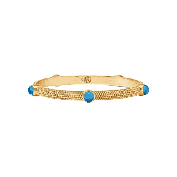 Julie Vos Medium Cabochon Bangle, Iridescent London Blue