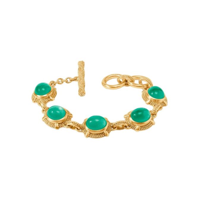 Julie Vos Cabochon Bracelet, Iridescent Emerald Green