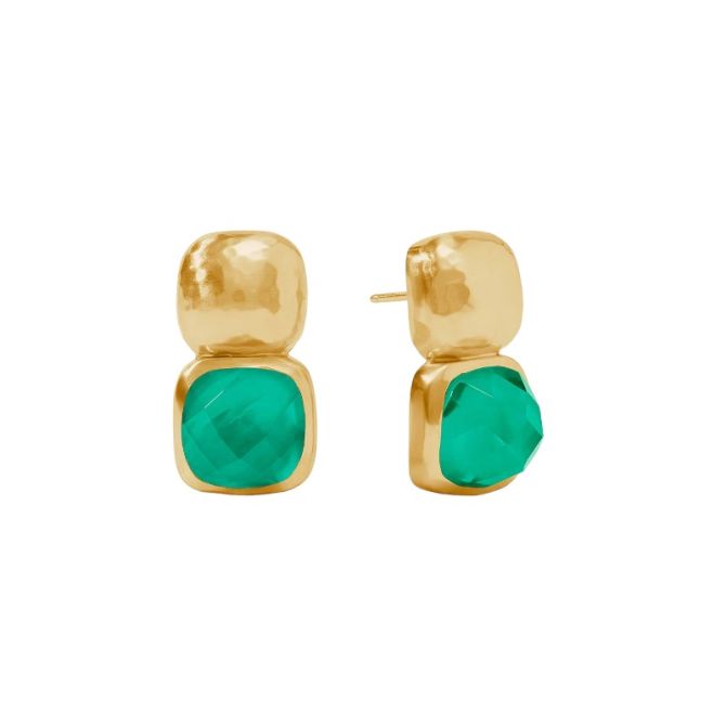 Julie Vos Catalina Earrings, Iridescent Emerald Green