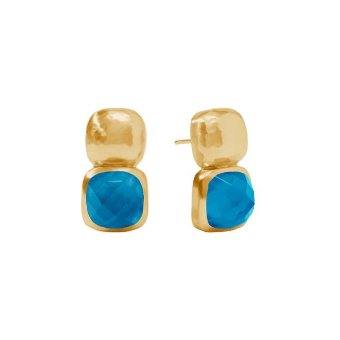 Julie Vos Catalina Earrings, Iridescent London Blue