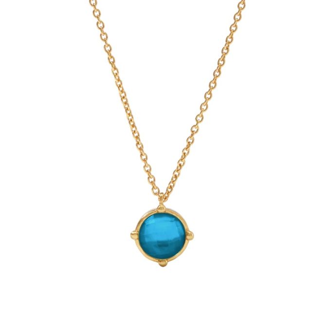 Julie Vos Honeybee Solitaire Necklace, Iridescent London Blue