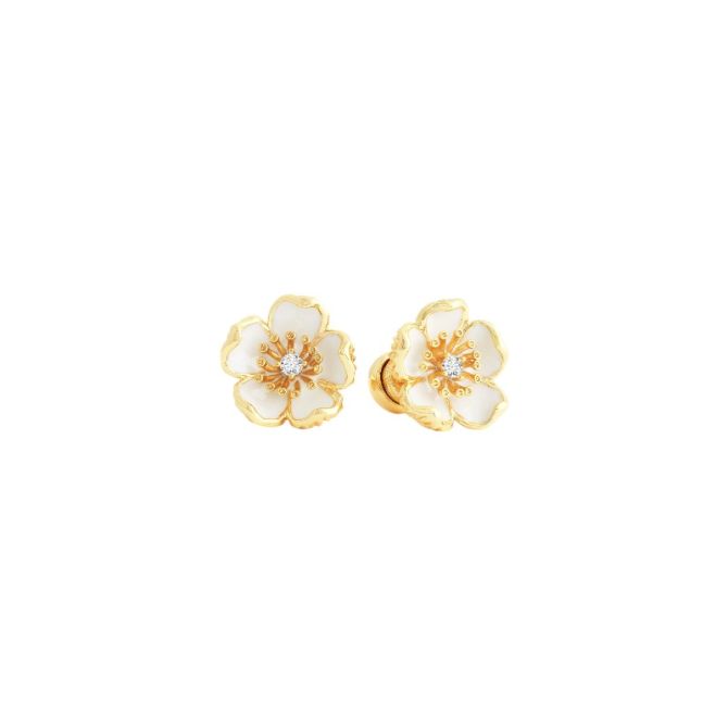 Anabel Aram Wildflowers Enameled Stud Earrings