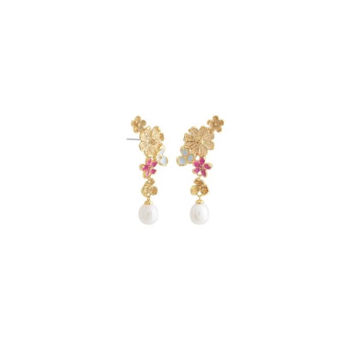 Anabel Aram Wildflowers Pearl Drop Earrings