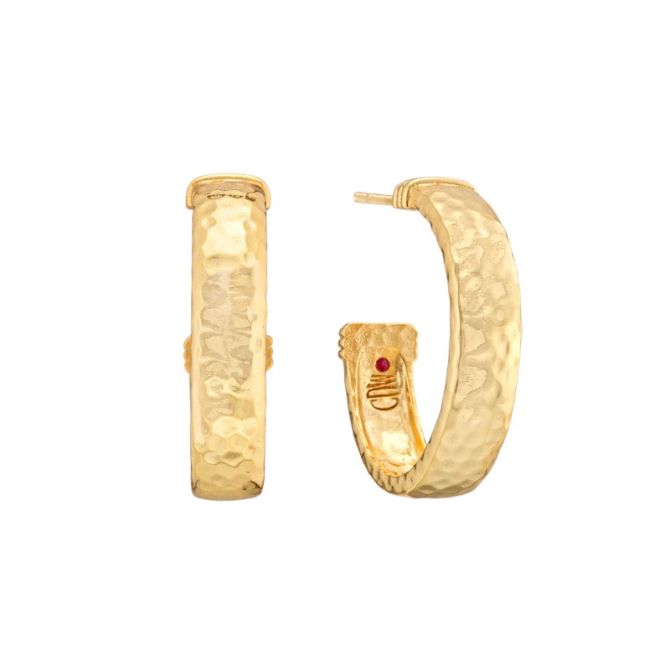 Capucine De Wulf Cleopatra Classic Medium Hoop Earrings, Yellow Gold Plated