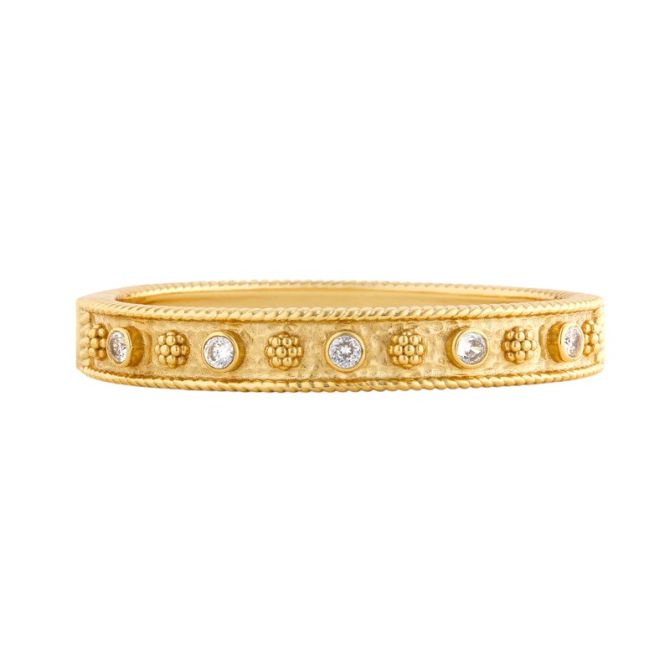 Capucine De Wulf Berry Gem Classic Hinged Bangle, Clear Cubic Zirconia