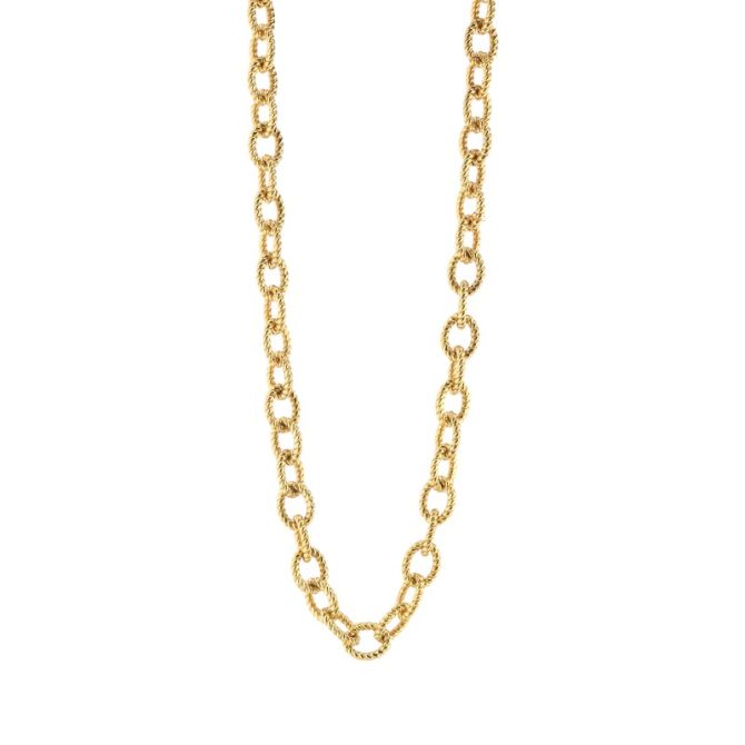 Capucine De Wulf Victoria Small Chain Necklace in Yellow Gold Plate, 32"