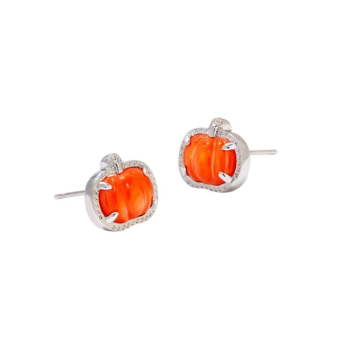 Kendra Scott Pumpkin Stud Earrings in Silver Tone