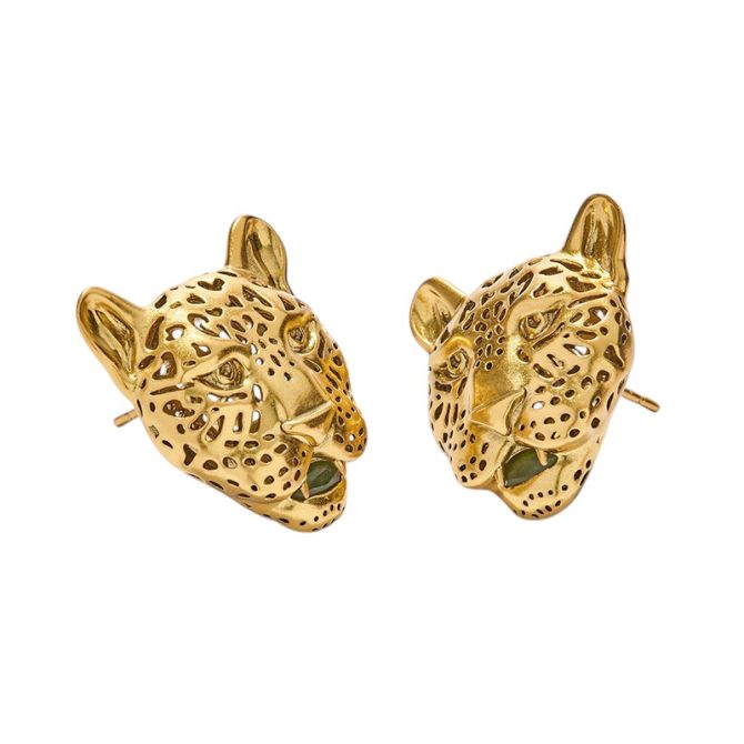 Kendra Scott Maura Yellow Gold Tone Jaguar Statement Earrings