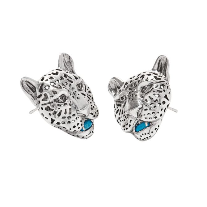 Kendra Scott Maura Jaguar Statement Stud Earrings in Silver Tone