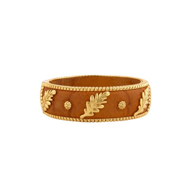 Capucine De Wulf Forest Walk Oak Leaf Bangle, Teakwood