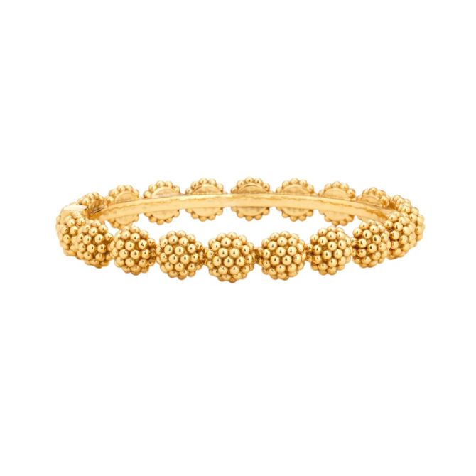 Capucine De Wulf Berry Eternity Hinged Bangle in Yellow Gold Plate, S/M