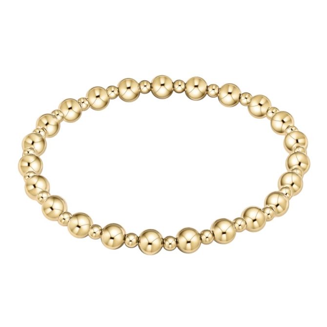 Enewton Design Classic Yellow Gold Grateful Pattern Beaded Bracelet, 3mm and 5mm