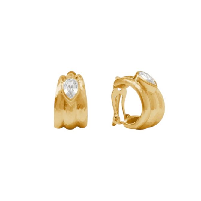 Julie Vos Cirque Stone Clip Earrings, Cubic Zirconia