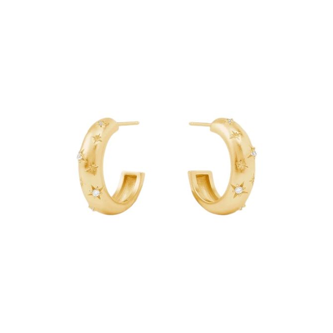 Julie Vos Luna Cubic Zirconia Stone Hoop Earrings, Small