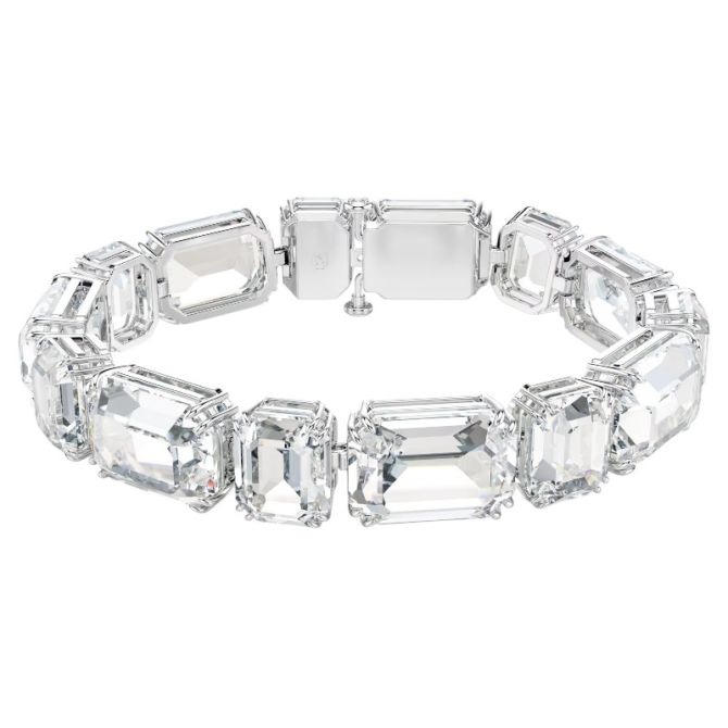 Swarovski Octagon Cut Millenia Tennis Bracelet, White and Rhodium Plated