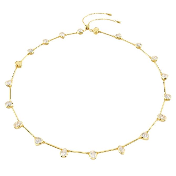 Swarovski Mixed Cuts Imber Tennis Necklace, White and Yellow Gold Tone Plated