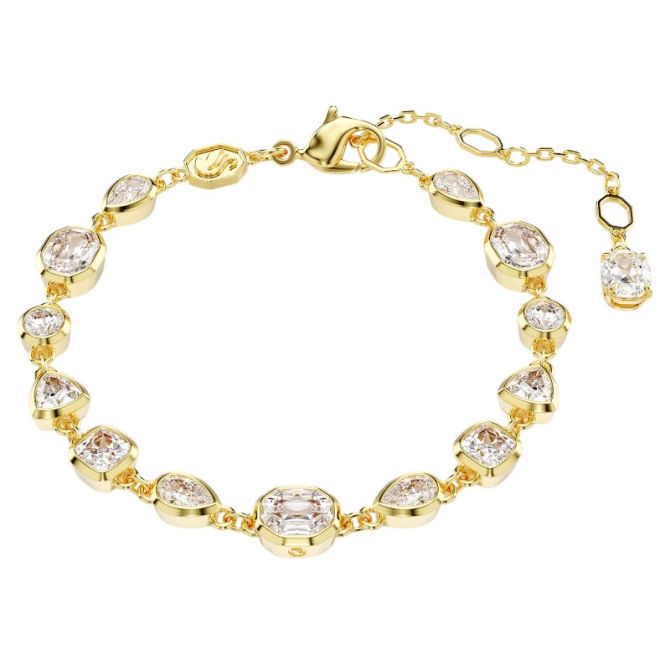 Swarovski Mixed Cuts Imber Tennis Bracelet, White and Yellow Gold Tone Plated