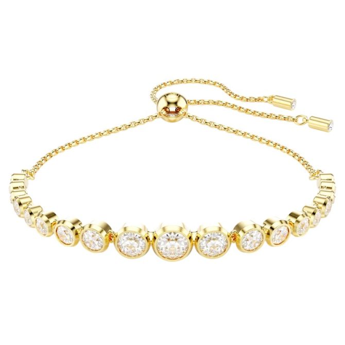 Swarovski Mixed Round Cuts Imber Tennis Bracelet, White and Yellow Gold Plated