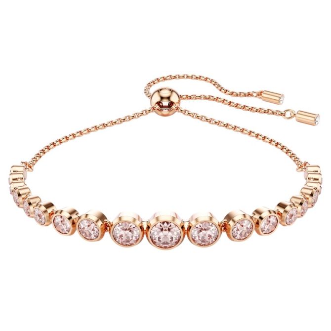 Swarovski Mixed Round Cuts Imber Tennis Bracelet, Pink and Rose Gold Tone Plated