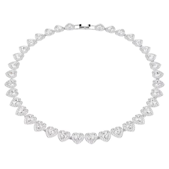 Swarovski Ariana Grande Collection Mixed Cuts Heart Tennis Necklace, White