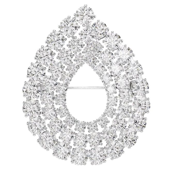 Swarovski Matrix Round Cut Brooch, White