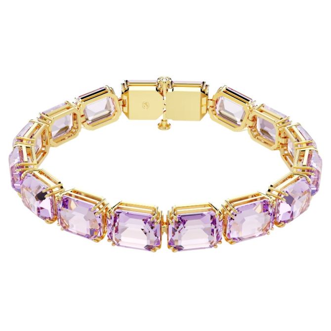 Swarovski Millenia Octagon Cut Tennis Bracelet, Purple and Gold Tone Plated