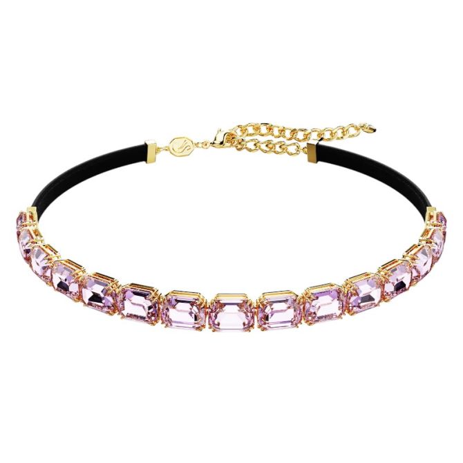 Swarovski Millenia Octagon Cut Tennis Choker, Purple and Gold Tone