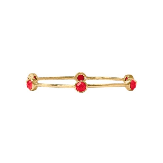 Julie Vos Milano Luxe Medium Bangle, Iridescent Strawberry