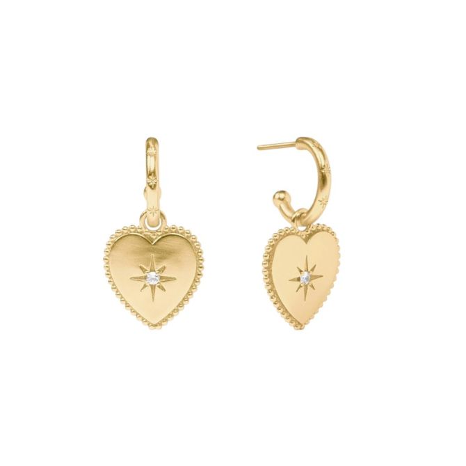 Julie Vos Heart Hoop and Charm Earrings