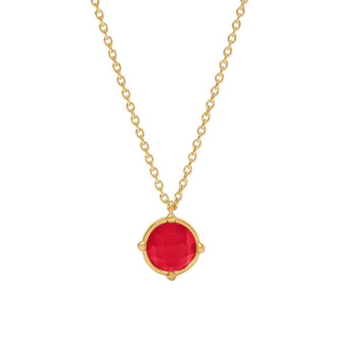 Julie Vos Honeybee Solitaire Necklace, Iridescent Strawberry