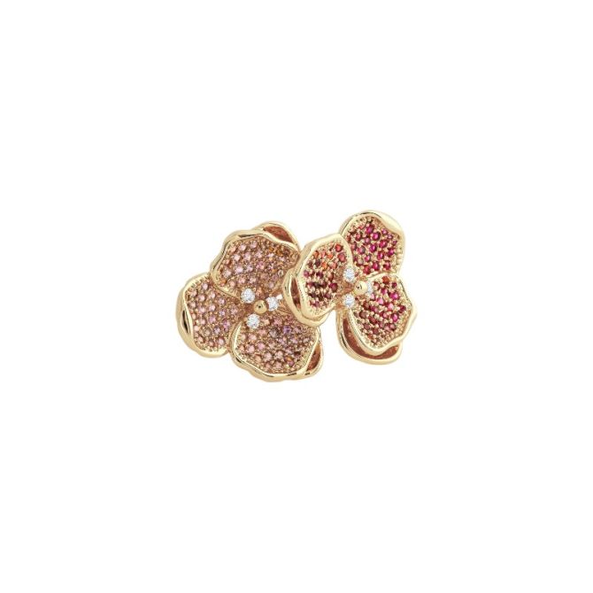 Anabel Aram Orchid Double Pink Pave Ring, 7