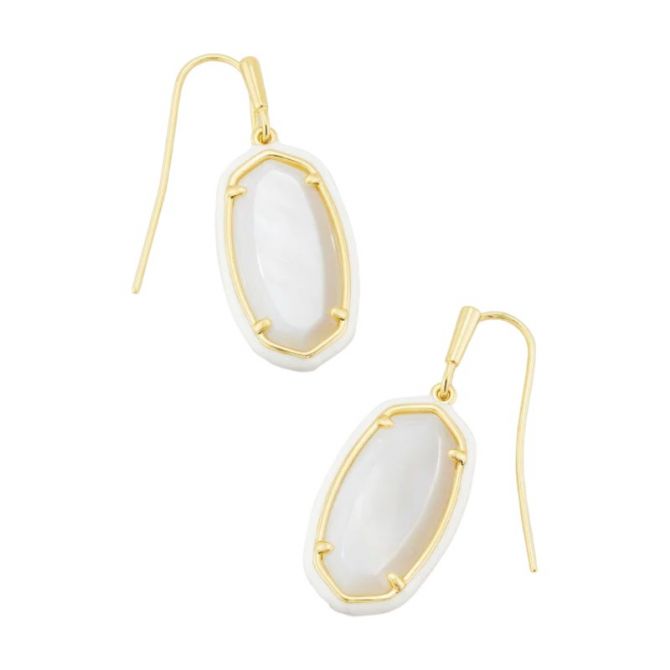 Kendra Scott Dani Yellow Gold Plated Enamel Framed Drop Earrings