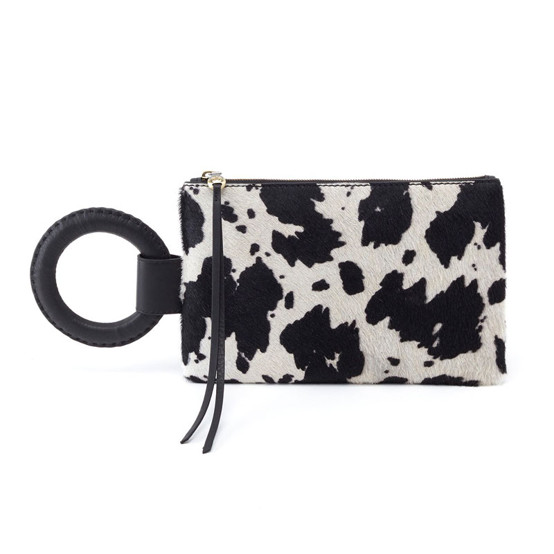 Hobo Storm Wristlet, Cow Print Black and White | HR-82304COWBW | Borsheims