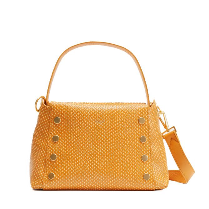 Hammitt Bryant Medium Crossbody Bag, Limited Edition Apricot Tan Snake Leather and Brushed Gold Tone