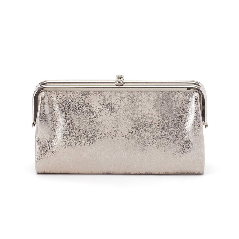 Hobo Lauren Clutch Wallet, Distressed Platinum | Borsheims