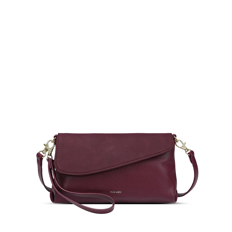 Pixie Mood Gracie Clutch, Wine and Nubuck | GRACIE-CL-WINNK | Borsheims