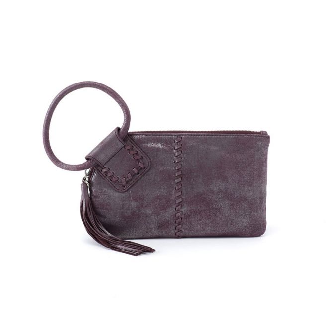 HOBO Sable Wristlet, Plum Graphite Metallic