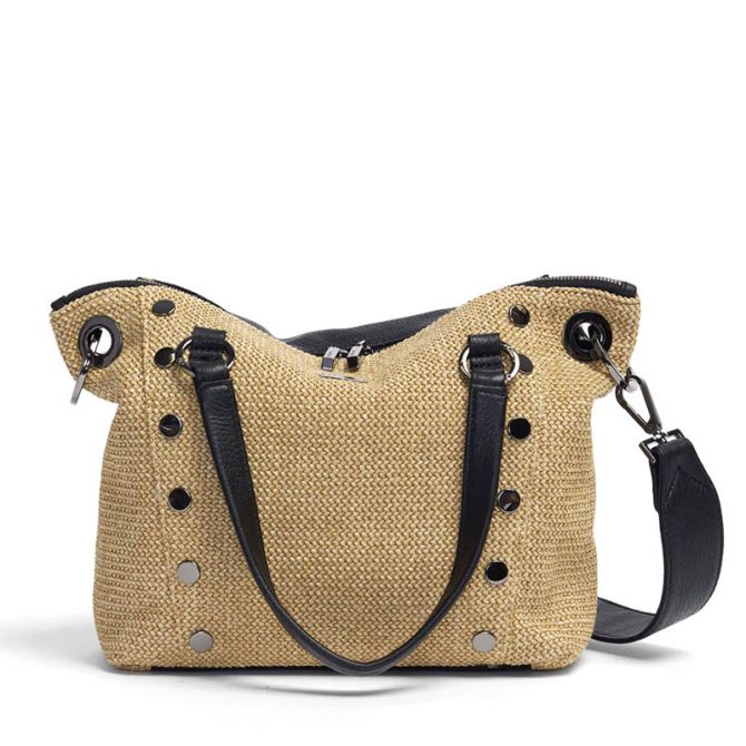 Hammitt Daniel Medium Top Handle Bag, Limited Edition Chaparral Raffia and Gunmetal Hardware